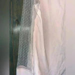 SheIn Elegant Blush Pink Bow Blouse with Mesh Dot Sleeves - Romantic Top A68 Photo 6