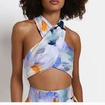 River Island NWT  Women's Multicolor Halter Neck Crop Top Size US 10 B8.1 Photo 4