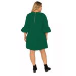 Women Plus Size Crepe Knit‎ 3/4 Balloon Sleeves Midi Shift Dress Photo 1