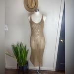MISA Los Angeles Ursula Crochet Knit Cover-Up Dress Mocha Size M NWT Photo 1