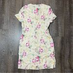 ZARA New Light Yellow Floral Satin Side Cut Out Short Sleeve Mini Dress Womens S Photo 6