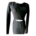 BCBG Max Azria Zarya XS Black Bodycon Dress Cutout Long Sleeve Photo 2