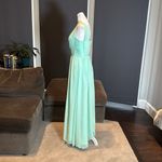 Women’s Green Chiffon One Shoulder Bridesmaid Dress Zip Up Back Size 6 Photo 4