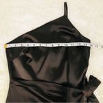 Gianni Bini  Brown Satin One Shoulder Mini Dress Cocktail Wrap Tie Waist Sz 0 New Photo 10