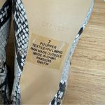 EXPRESS  Snake Reptile Print Heeled Mules Shoes Ivory Gold 7 New Pointed‎ Toe Photo 7