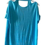 Chaser REVOLVE Turquise Deconstructed shoulder Cut Out Short Sleeves Top SZ M Photo 0