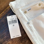 Ralph Lauren  Polo The Callen high rise white jeans NWT size 27 Buttonfly Photo 3