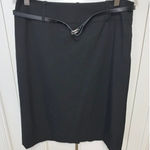 Talbots Women's Black Knee Length Pencil Skirt with Belt Size 8 Photo 0