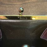 Vintage Bosca Old Leather Moda di Roma Wallet Coin Purse Hand Stained Hide 1970s Brown Photo 5