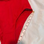 Shade & Shore NWT Red M Women's Ribbed Belted Full Coverage One Piece Swimsuit. Photo 6