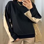 ZARA NWT  MIXED BACK STRIPED SWEATSHIRT Limited Edition Bloggers Fave Oversize M Photo 2