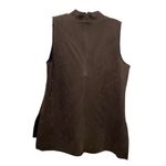 Vince Camuto Mock Neck Sleeveless Faux Suede Top Rich Chocolate Brown Small Photo 6