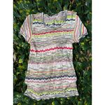 Missoni  MADE IN ITALY Zig Zag Multicolor Shortsleeve Top Sz S/M Photo 3