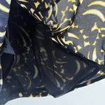 Classiques Entier  100% Silk Blouse Top Button Up‎ Black Yellow Cap Sleeve Size S Photo 2