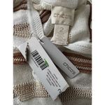 Chico's NWD Tan & White Loose Knit Pullover Tassel Tie Swim Suit Coverup US Large Photo 9
