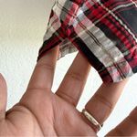 Loft Womens Shirt Blouse Red Black Plaid Puff Sleeve V Neck Size Medium Photo 6