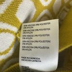 Maeve Anthropologie Harmon Jacquard Yellow Cream Sweater Short Sleeve Size XS Photo 2