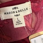 Mason & Belle Kara Peplum Blouse Red Floral Smocked Long Sleeve L NWT Indie Boho Photo 3