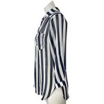 XTaren Women's Blue White Striped 3/4 Sleeve Pocket Blouse Shirt Tunic Top Sz M Photo 1