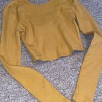 Yellow Long Sleeve Crop Top Photo 0