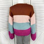 MINKPINK  Cozy Up With Me Slouchy Sweater Large‎ Colorblock  Multi Photo 5