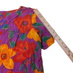 American Vintage Nouveau Floral Flowers Vintage Retro Bright Rayon Size Medium M Shirt Blouse Photo 4