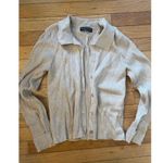 Bagatelle  ribbed‎ polo sweater top in almond womens size medium button down Photo 2