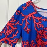 NEW Top It Off women’s blue‎ red coral patterned ribbon pocket tshirt mini dress Blue Photo 1