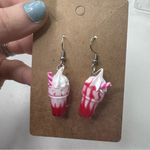 Handmade Red milkshake  earrings Photo 1