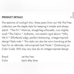 We The Free NWOT Free People Maggie Mid Rise In Back Alley Blue Photo 14