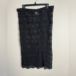 H&M Women Size 8 Black Knit Swimsuit Cover Up See through Skirt Photo 3