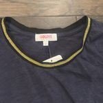 Goldie NWT  Lewinter Navy Long Sleeve Gold Tipped Ringer Tee Sz L Photo 6