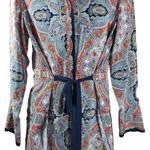 Theory  Marseille Premont Paisley Tieback 100% Silk Tunic Photo 13