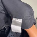 Paco Rabanne Black Eyelet Sleeve MIDI Button front dress sz 34 US 2 Blue Photo 5