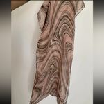 Galitzine Nwt Italian Scarf Brown White Pink‎ Swirls Vintage Infinity light Photo 4
