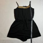 Women's Sleeveless Scoop Embellished Neck Romper Playsuit Size S Casual Festival Black Photo 11