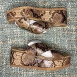 Yellow Box  Jodee Snakeskin Print Platform Slip On Sandals in Taupe Photo 6