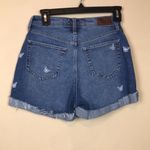 Hollister Women’s Butterfly Embroidered Medium Wash Rolled Hem Denim Jean Shorts Photo 4