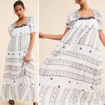 Free People Western Bohemian Jamie Embroidered Maxi Dress Size Large Ethereal Photo 1