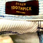 J.Crew  || Blue/ white striped toothpick jeans (30 tall) Photo 4