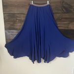 Brand Label Flowy Fairy Boho Royal Blue Handkerchief Maxi Skirt Photo 8