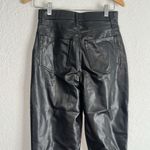 Abercrombie & Fitch Black Vegan Leather 90s Straight Pants Curve Love High Rise Photo 5