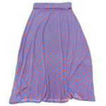 LuLaRoe Womens L Maxi Skirt Blue Bold Colors Fold Waist NWOT Photo 0