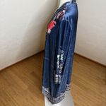 Ursime Floral Velour Blue Kimono Womens 3XL Open Topper Velvet Boho Whimsical Size 3X Photo 5