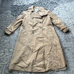 Vintage F.A.I. Double Breasted Closure Trench Coat Khaki 16 Tan Photo 0