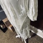 Sheer Mesh Lace Cardigan Sweater Duster Long Cream Ivory Dainty Romantic sz L Size L Photo 2