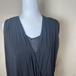 Ella Moss Asymmetrical Drape Wrap Front Top Black Size Large Photo 2