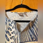 Chico's Chico’s Blue Short Sleeve Top Brushstroke Abstract Art All-Over Print Shirt 3 Photo 7