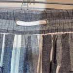 Jolt  Women's Beach Boho Pants Linen Bland Wide Leg Blue White Stripe Size Large Photo 4