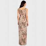 Adrianna Papell NWT  Slate Blush Floral Matelasse Long Dress Formal Gown - 12 Photo 1